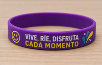 Pulsera de silicona serigrafiada con impresión personalizada Pulsera de silicona serigrafiada con impresión personalizada