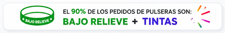 Pedir tarifa de pulseras bajo relieve + tintas