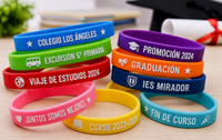 Pulseras de silicona personalizadas para colegios y graduaciones